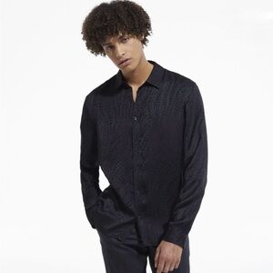 The Kooples Men’s Black Dress Button-Up Smart Shirt Slim Fit.  NWT SZ M